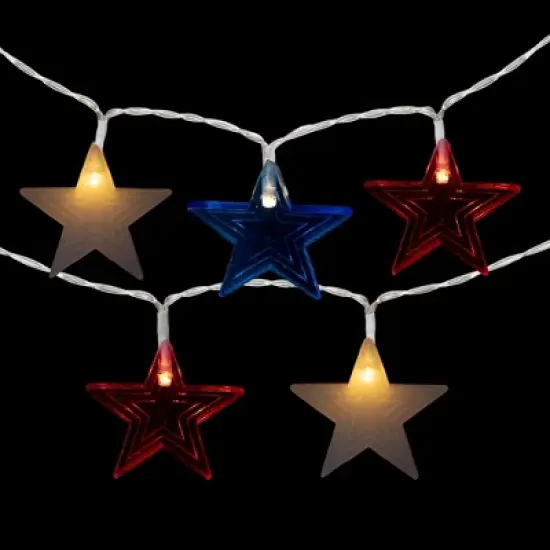 Northlight Americana Stars Patriotic Lights - 9.5ft - Clear Wire - 20ct image {2}