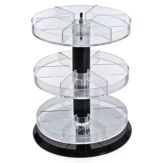 Azar Displays Three Tier Revolving Display 13.5"H x 11"Dia. - 18 Sections image {1}