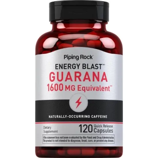 Piping Rock Guarana Capsules 1600 mg | 120 Count image {7}