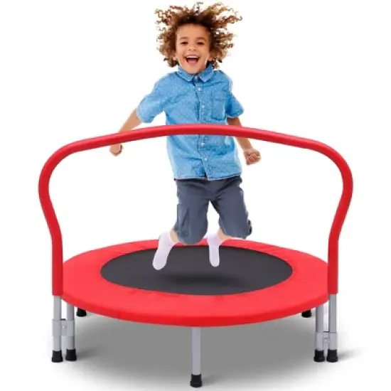 SUGIFT 36in Kids Trampoline with Handle, Indoor Mini Rebounder Trampoline, Safe, Durable, 150 lbs Weight Capacity &ndash; Perfect Gift for Kids image {6}