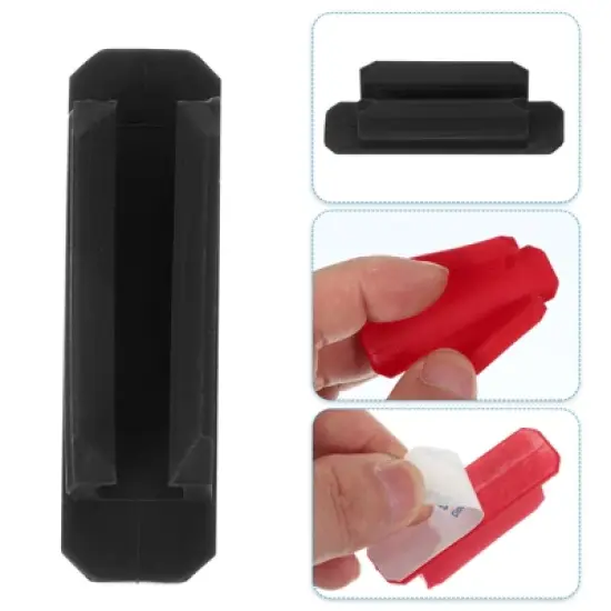 Unique Bargains Silicone Adhesive Backing Waterproof Classroom Desk Pen Holder 30 Pcs image {2}