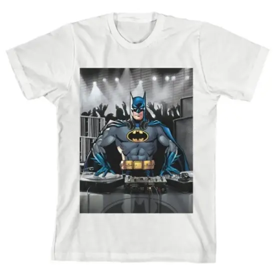 Batman as a DJ White Graphic Tee Toddler Boy to Youth Boy image {3}