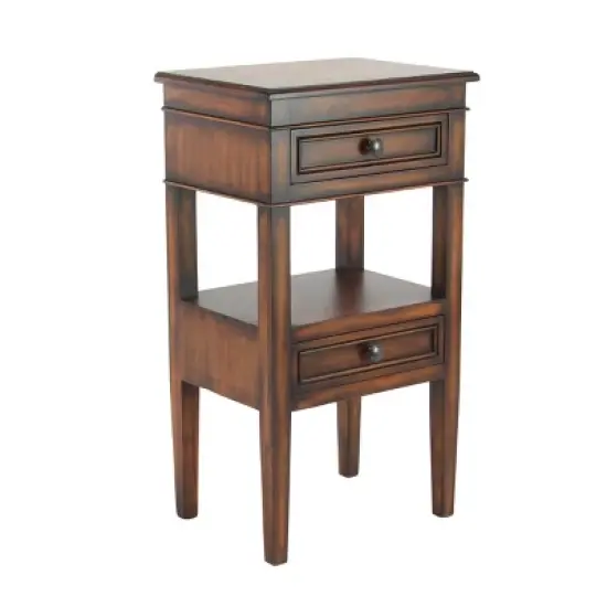 Distressed Wooden Side Table with Drawers - Olivia & May image {1}