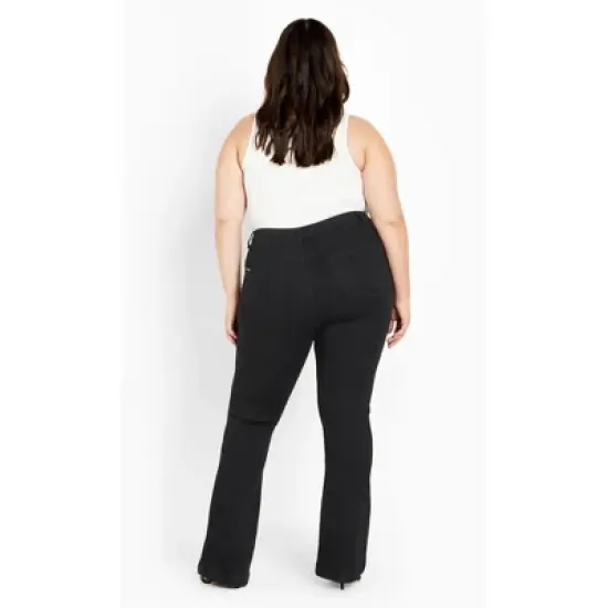 Women's Plus Size Harley Lily Bootleg Jean - black wash | CITY CHIC image {2}