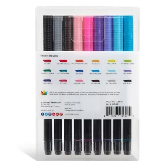 KINGART PRO Twin-Tip Brush Pens 18 Colors image {8}