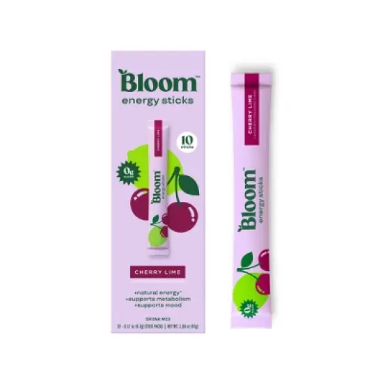 BLOOM NUTRITION Natural Energy Stick Packs Cherry Lime - 10pk image {4}