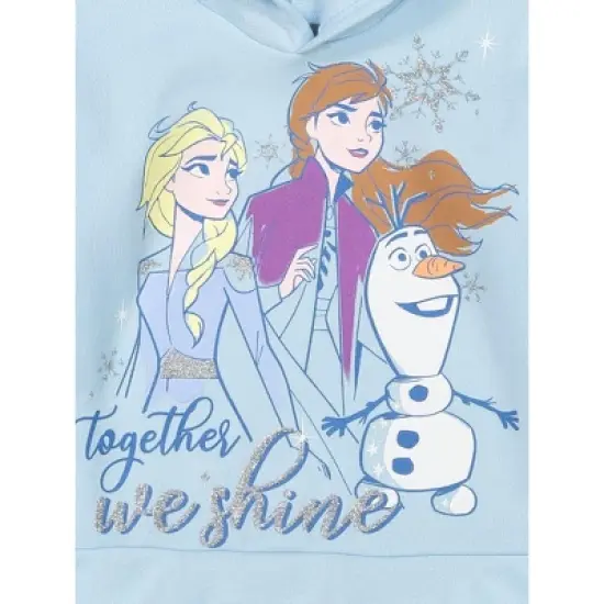 Disney Frozen Elsa Girls Fleece Hoodie and Leggings Outfit Set Little Kid to Big Kid image {8}