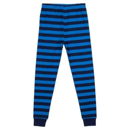 Space Cadet Blue-and-Black-Striped Long-Sleeve Pajama Set image {2}