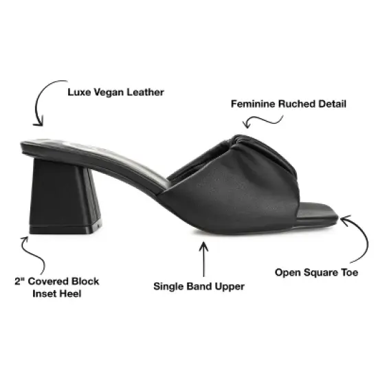 Journee Collection Womens Briarr Open Square Toe Block Heel Sandals image {7}