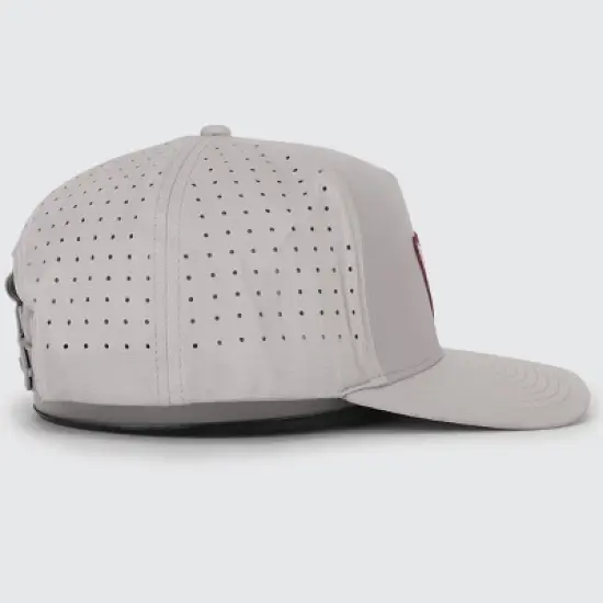Waggle Hat Ham It Up: Light Gray Adjustable Baseball Animal Icon image {3}