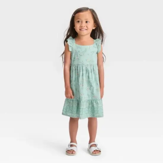 OshKosh B'gosh Toddler Girls' Floral Sleeveless Dress - Sage Green image {3}
