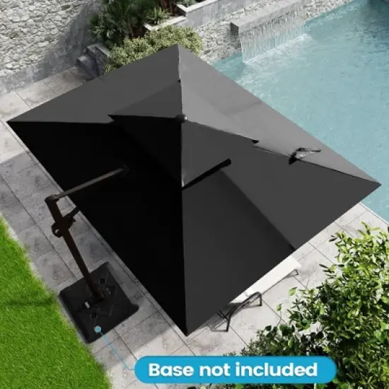 Crestlive Products 9'X11' Double Top Patio Cantilever Umbrella UV30+ Outdoor 360&deg; Rotation 6 Heights Adjustable Offset Umbrella image {9}