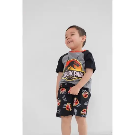Jurassic World Jurassic Park Dinosaur Blue T-Rex T-Shirt and French Terry Shorts Outfit Set Toddler image {1}