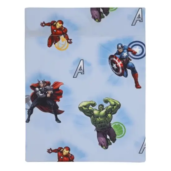 Marvel Avengers Fight the Foes Blue, Red, Green Hulk, Iron Man, Thor, Captain America 4 Piece Toddler Bed Set image {3}