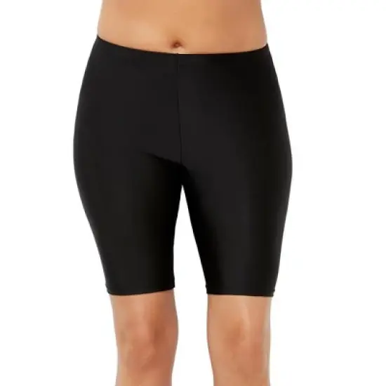 Swimsuits for All Women&rsquo;s Plus Size Chlorine Resistant Long Bike Short Swim Bottom image {1}