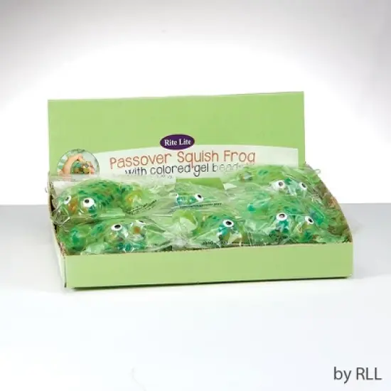 Rite Lite 3" Passover Colored Gel Beads Squish Frog - Green image {3}