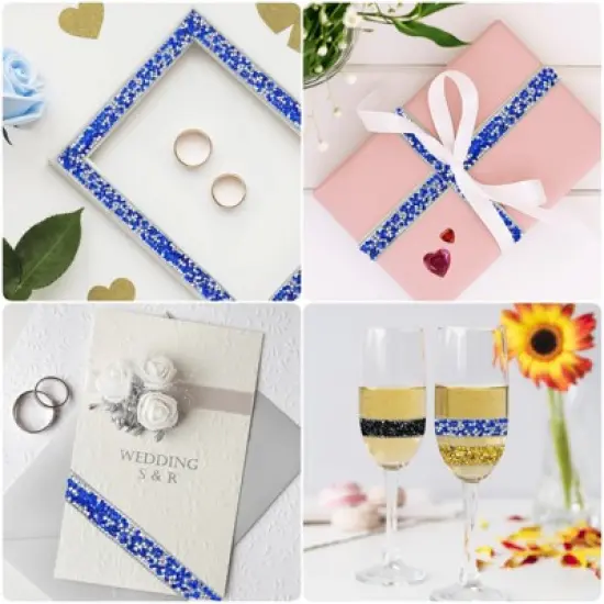 Wrapables 3 Yards Self Adhesive Resin Rhinestone Ribbons, Glittery Bling Tape Strips for DIY Crafts Wedding Party Decoration (3 Rolls) image {8}