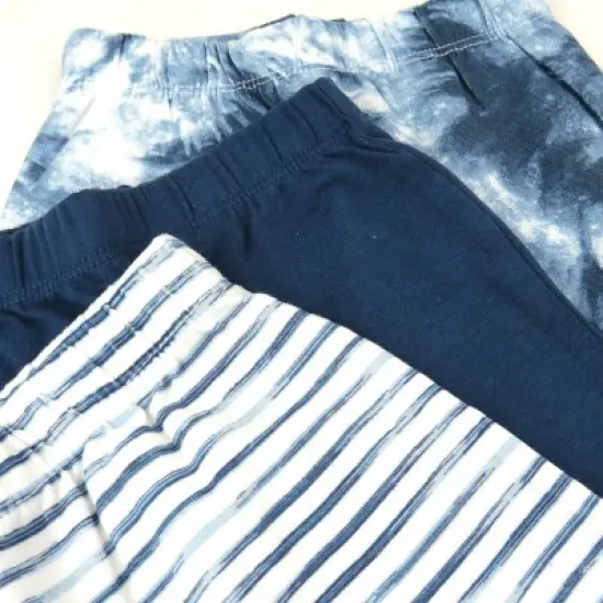 Honest Baby 3pk Footed Harem Pants - Blue Tie-Dye image {1}