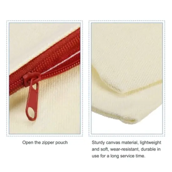 Unique Bargains Canvas Makeup Pencil Organizing Zipper Pouches 10 Pcs image {2}