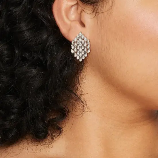 SUGARFIX by BaubleBar Crystal Teardrop Stud Statement Earrings - Gold image {1}