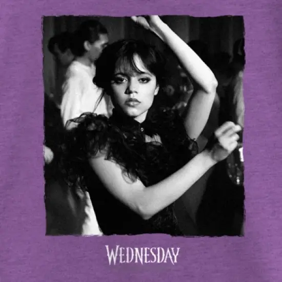 Girl's Wednesday Black and White Dance Scene T-Shirt image {1}