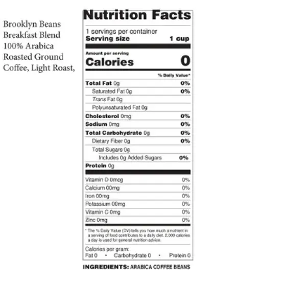 Brooklyn Beans Breakfast Blend, Light Roast, 6 pack  (72 ounces total) image {2}
