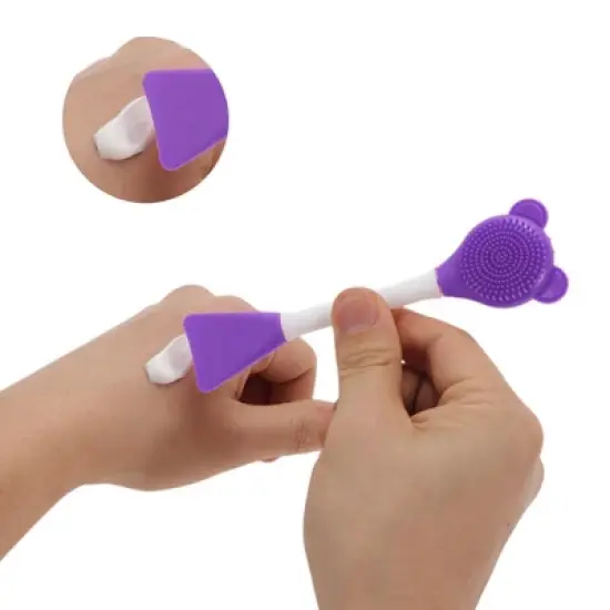 Unique Bargains Smooth Fan-shaped Facial Mask Brush 2 Pcs image {2}