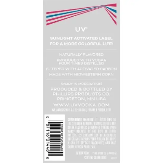 UV Blue Raspberry Flavored Vodka - 750ml Bottle image {3}