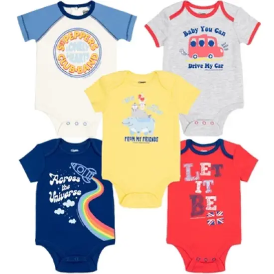 Lyrics by Lennon and McCartney Baby 5 Pack Bodysuits Newborn to Infant image {8}