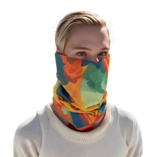 Unique Bargains Sunscreen Cloud Pattern Face Scarf Mask Orange 1 Pc image {5}