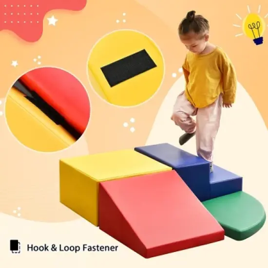 4-Piece Set Climbing Toys for Toddlers 1-3 and Climb Foam Play Set Babies Foam Blocks Toddler Climbing Toys for Crawling Climbing and Sliding image {6}