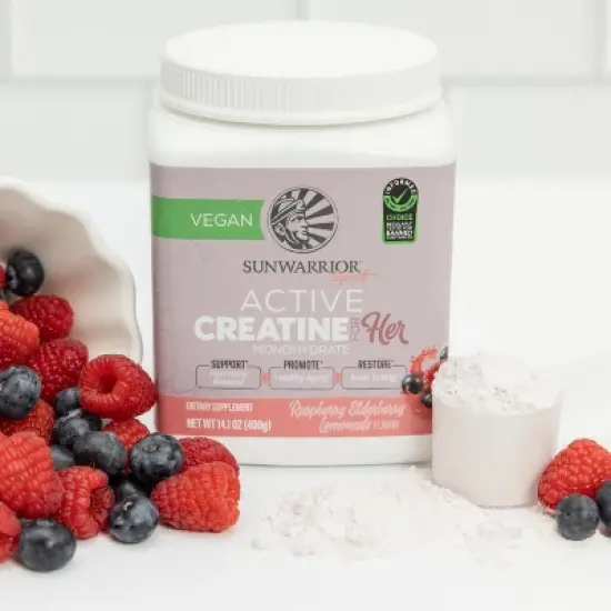 Active Creatine for HER, Monohydrate Powder Micronized PreWorkout Recovery Supplement for Women, Sunwarrior, 50 Servings image {5}