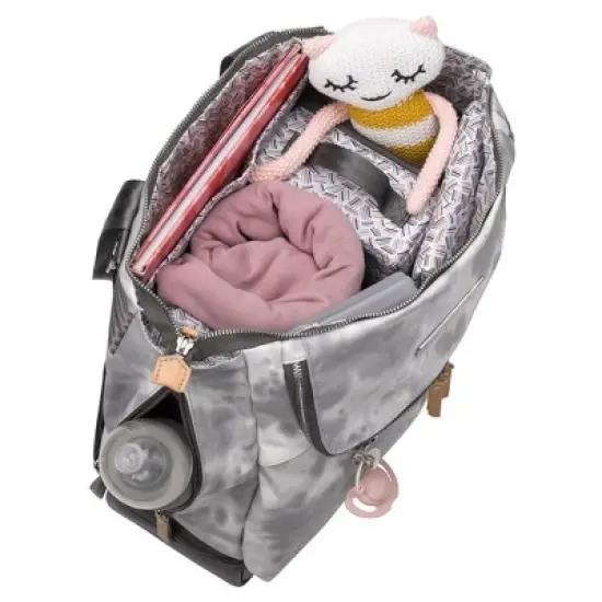 Petunia Pickle Bottom Pivot Backpack Diaper Bag - Smoke Swirl Tie Dye Coated Canvas image {4}