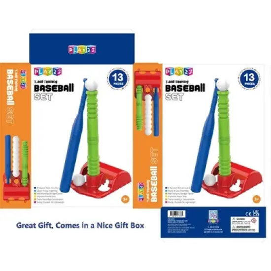 T Ball Set for Kids Ages 3-5 with 20" Batting Tee - Baseball Tee Stand, 8 Soft Baseballs for Kids, Plastic Baseball Bat &ndash; Play22Usa image {6}