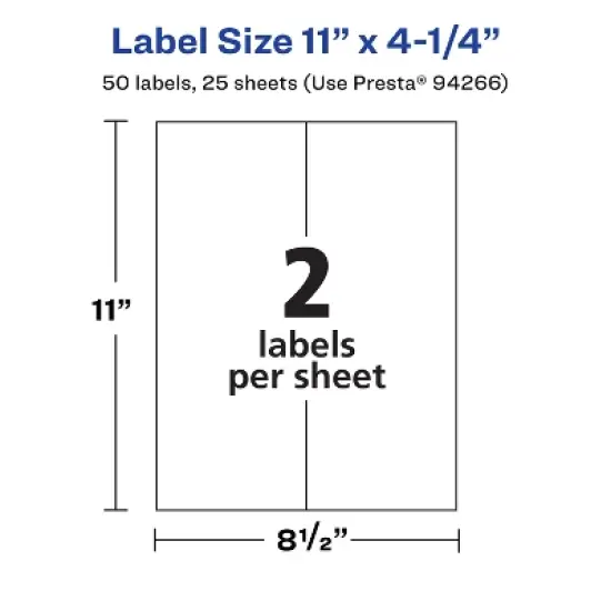Avery Matte White Rectangle Labels, 11" x 4.25" image {4}