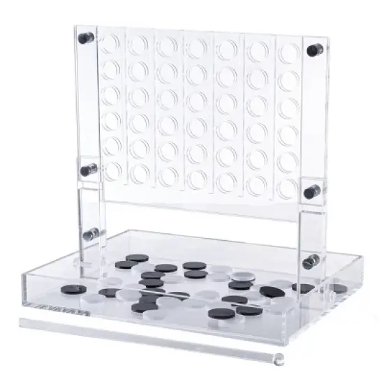 Trademark Games Acrylic 4 in a Row Game - Fun Strategy Game,Tabletop Decoration and Functional Desk Decor- Black and White image {5}