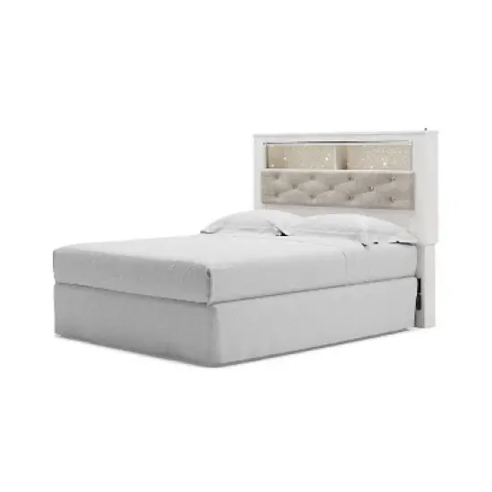 Altyra Upholstered Panel Bookcase Headboard White - Signature Design by Ashley image {2}