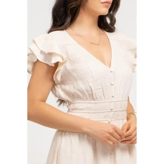 August Sky Women's Flutter Sleeves Midi Dress image {3}