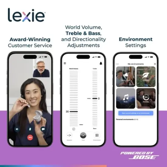 Lexie B1 OTC Hearing Aids Powered by Bose - Self-fitting OTC Hearing Aids for Adults and Seniors| Replaceable Batteries (Light Gray) image {3}