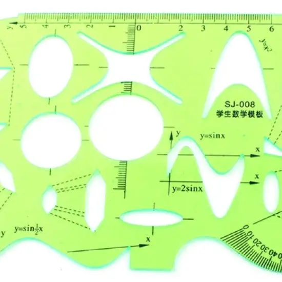 Unique Bargains Learning Math Drawing Plastic Protractor Template Ruler Clear Green image {4}
