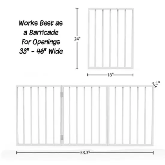 Pet Adobe Freestanding Pet Gate &ndash; 54" x 24", White image {2}