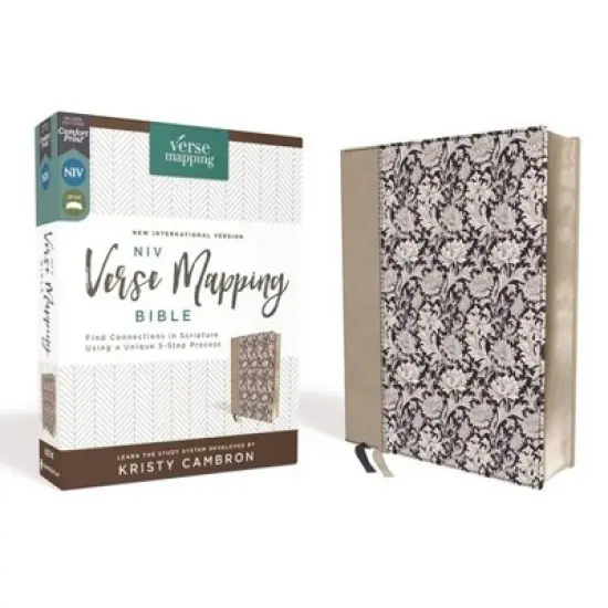 Niv, Verse Mapping Bible, Leathersoft, Navy Floral, Comfort Print - by  Zondervan (Leather Bound) image {1}