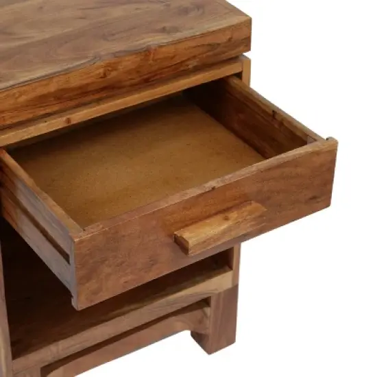 Wadley Boho Handcrafted Acacia Wood Nightstand Natural - Christopher Knight Home image {8}