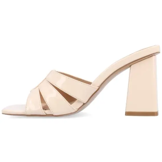 Journee Collection Womens Ellington Inset Covered Block Heel Slip On Sandals image {1}