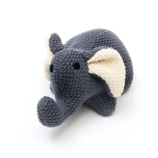 TopComfy Baby and Toddler Learning Toy Handmade Cotton Elephant Plush Toy for Comfort and Playtime, Dark Blue, 7.5"*3.5"*3" image {5}