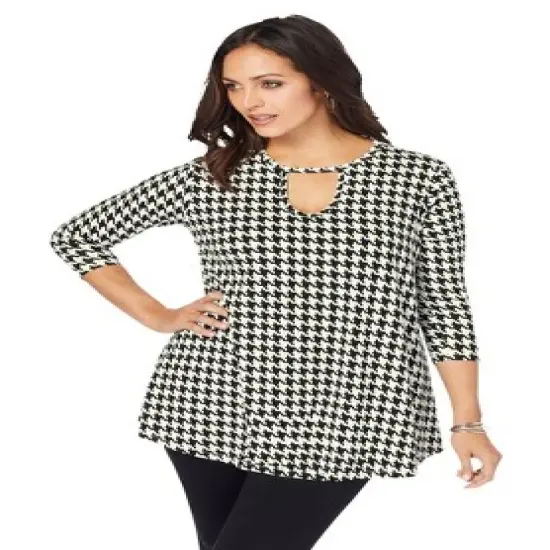 Jessica London Women&rsquo;s Plus Size Keyhole Swing Tunic image {4}