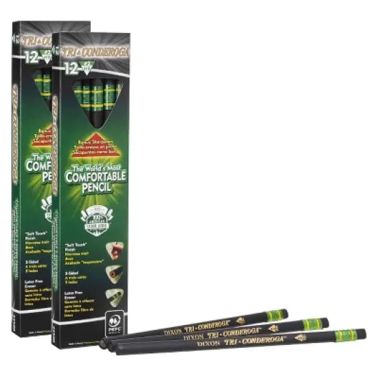 Ticonderoga&reg; Tri-Conderoga&trade; 3-Sided Pencils with Sharpener, 12 Per Pack, 2 Packs image {8}