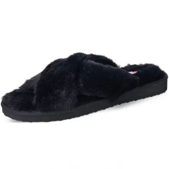 Alpine Swiss Fiona Womens Fuzzy Fluffy Faux Fur Slippers Memory Foam Indoor House Shoes image {7}