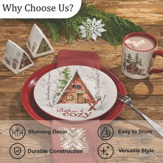 Park Designs Snowflake Lodge Red Mug Set Of 4 image {5}