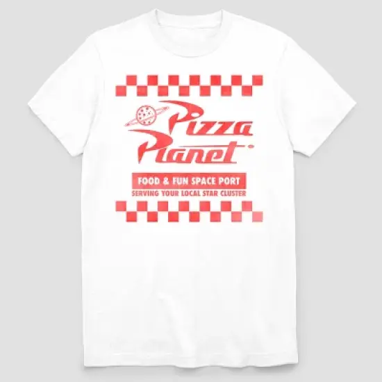 Men's Disney Toy Story Pizza Planet Short Sleeve Graphic T-Shirt - White image {1}